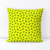 Large - Wonky Polka Blobs in Limey Olive Green on Yellow