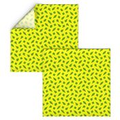 Large - Wonky Polka Blobs in Limey Olive Green on Yellow