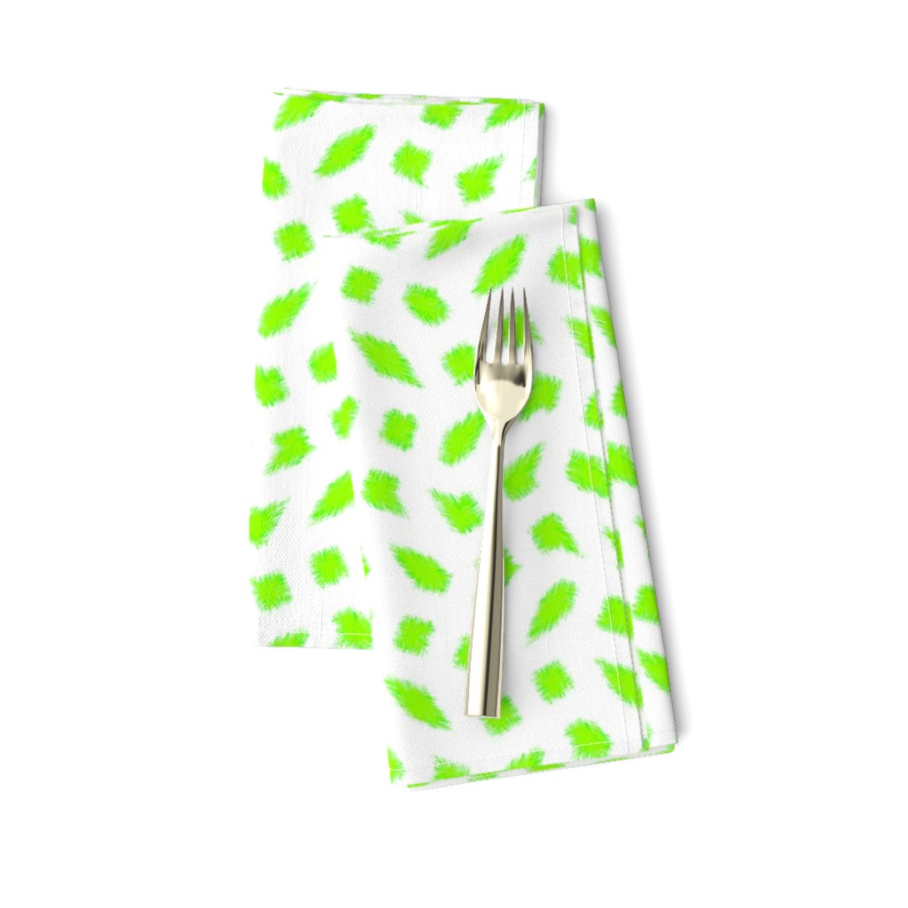 Large - Wonky Polka Blobs - Lime Green on White