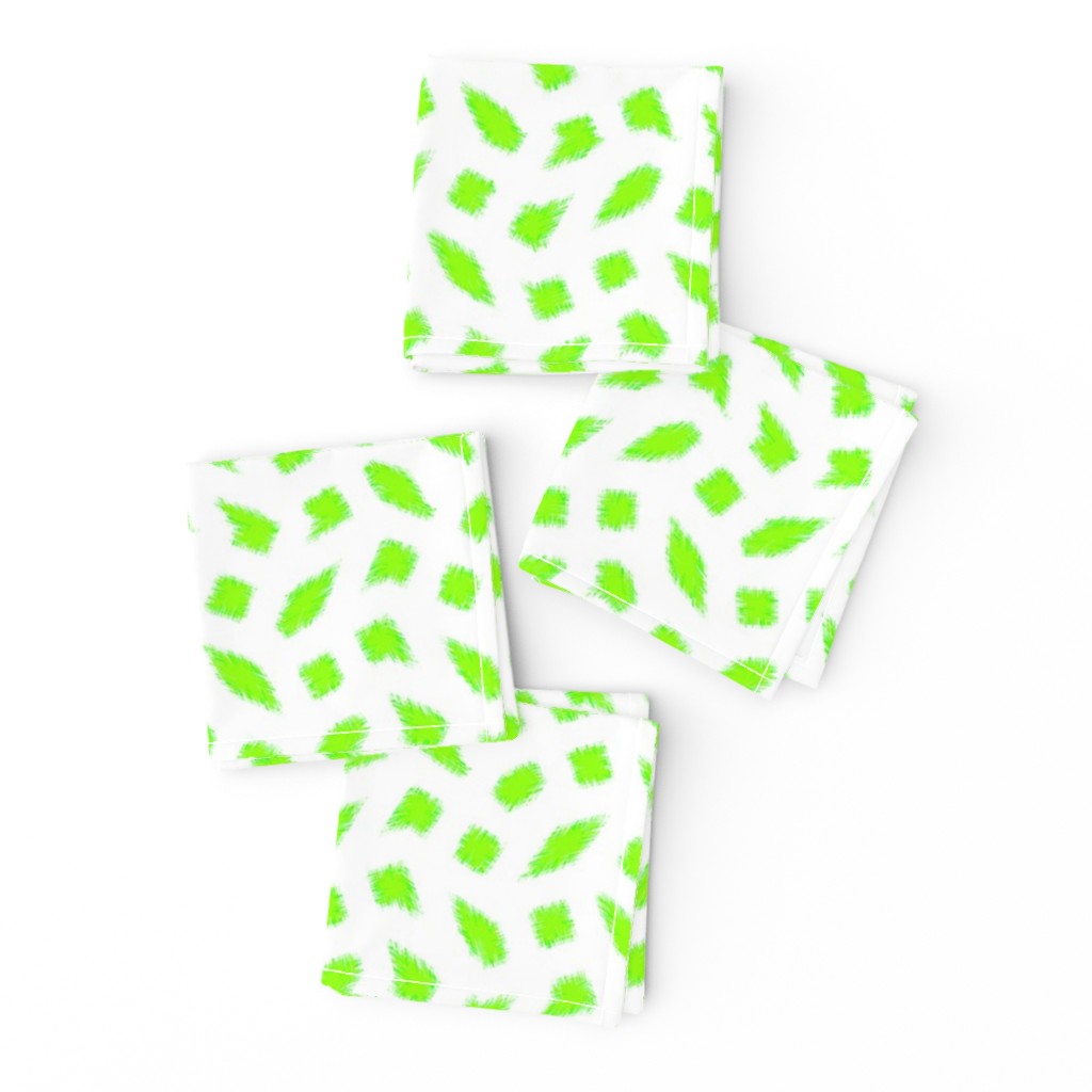 Large - Wonky Polka Blobs - Lime Green on White