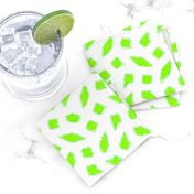 Large - Wonky Polka Blobs - Lime Green on White