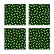 Large - Wonky Polka Blobs - Lime on Black