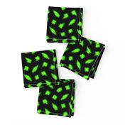 Large - Wonky Polka Blobs - Lime on Black