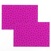 Wonky Polka Blobs - Pink and Burgundy Abstract Leaf Texture