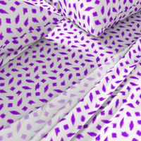 Wonky Fringed Polka Blobs - Pink and Purple on White