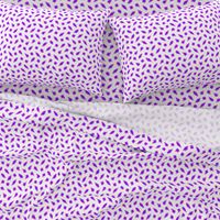 Wonky Fringed Polka Blobs - Pink and Purple on White