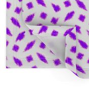 Wonky Fringed Polka Blobs - Pink and Purple on White