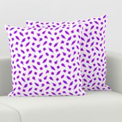 Wonky Fringed Polka Blobs - Pink and Purple on White