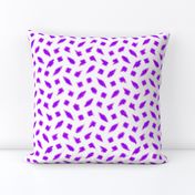 Wonky Fringed Polka Blobs - Pink and Purple on White