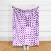 Wonky Fringed Polka Blobs - Pink and Purple on White