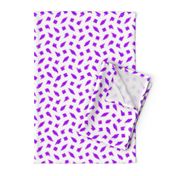 Wonky Fringed Polka Blobs - Pink and Purple on White