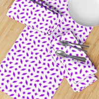 Wonky Fringed Polka Blobs - Pink and Purple on White