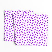 Wonky Fringed Polka Blobs - Pink and Purple on White