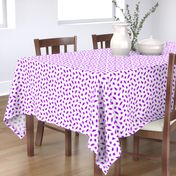 Wonky Fringed Polka Blobs - Pink and Purple on White