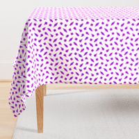 Wonky Fringed Polka Blobs - Pink and Purple on White