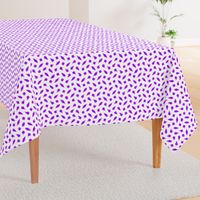 Wonky Fringed Polka Blobs - Pink and Purple on White