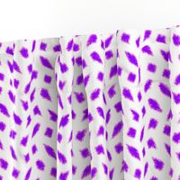 Wonky Fringed Polka Blobs - Pink and Purple on White