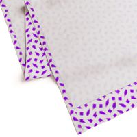 Wonky Fringed Polka Blobs - Pink and Purple on White