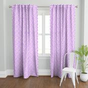 Wonky Fringed Polka Blobs - Pink and Purple on White