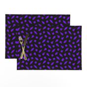 Wonky Polka Blobs - Purple with Pink Fringe on Black