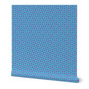 Tiny - Wonky Polka Blobs - Hot Pink on Turquoise