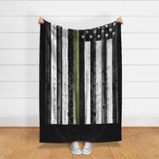3 yard minky panel - American Flag - Thin Green Line C19BS