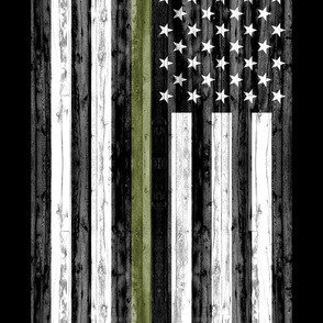 3 yard minky panel - American Flag - Thin Green Line C19BS