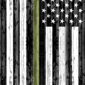 3 yard minky panel - American Flag (no border) - Thin Green Line C19BS