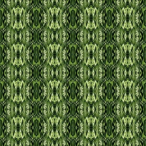 DGD10 - Small - Rococo Digital Dalliance Lace, with Hidden Gargoyles, in Monochromatic Green
