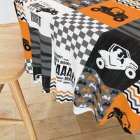 SxS//A little dirt never hurt/Orange - Wholecloth Cheater Quilt