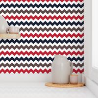 Red//Brown//Navy - Chevron