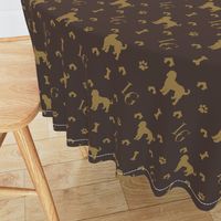 Louis Luxury Goldendoodle Dog Pattern on Brown