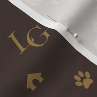 Louis Luxury Goldendoodle Dog Pattern on Brown