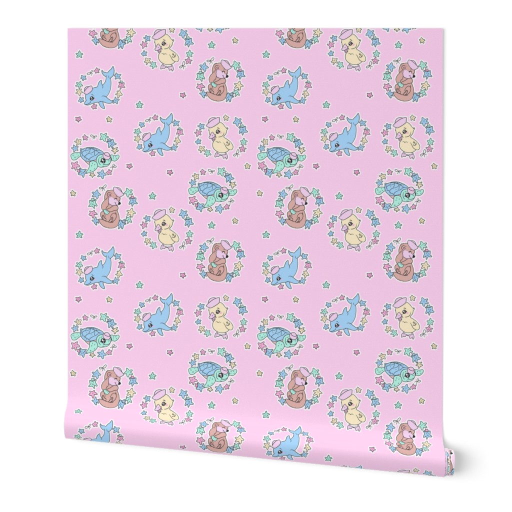 Pastel Sailor Animals Ditzy size