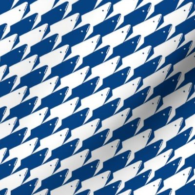 Baby Sharkstooth Sharks Pattern Repeat in White and Blue