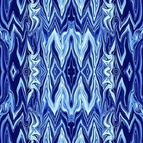 DGD13 - XL - Rococo Digital Dalliance Lace with Hidden Gargoyles in Blue 