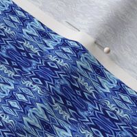 DGD13 - Small  - Rococo Digital Dalliance Lace with Hidden Gargoyles in Blue and Aqua