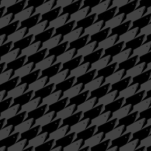 Sharkstooth Sharks Pattern Repeat in Black and Grey