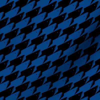 Baby Sharkstooth Sharks Pattern Repeat in Black and Blue