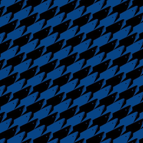Sharkstooth Sharks Pattern Repeat in Black and Blue