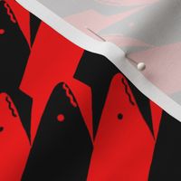 Sharkstooth Sharks Pattern Repeat in Black and Red