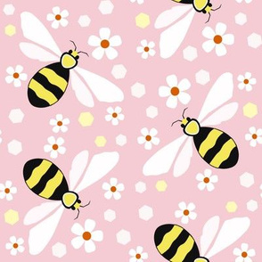 Bees on Pink