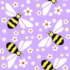 Bees on Purple