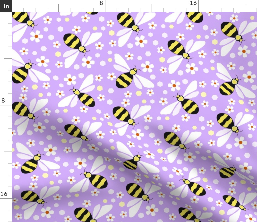 Bees on Purple