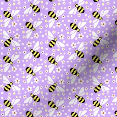 Small Bees on Purple
