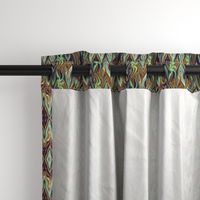 DGD25 - XL - Rococo Digital Dalliance with Hidden Gargoyles in Green, Brown and Purple