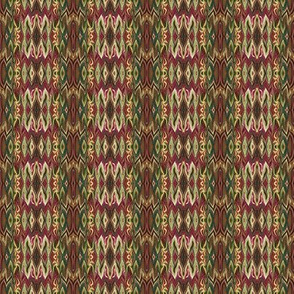 DGD29 - Small - Rococo Digital Dalliance with Hidden Gargoyles in Maroon, Gold and Green