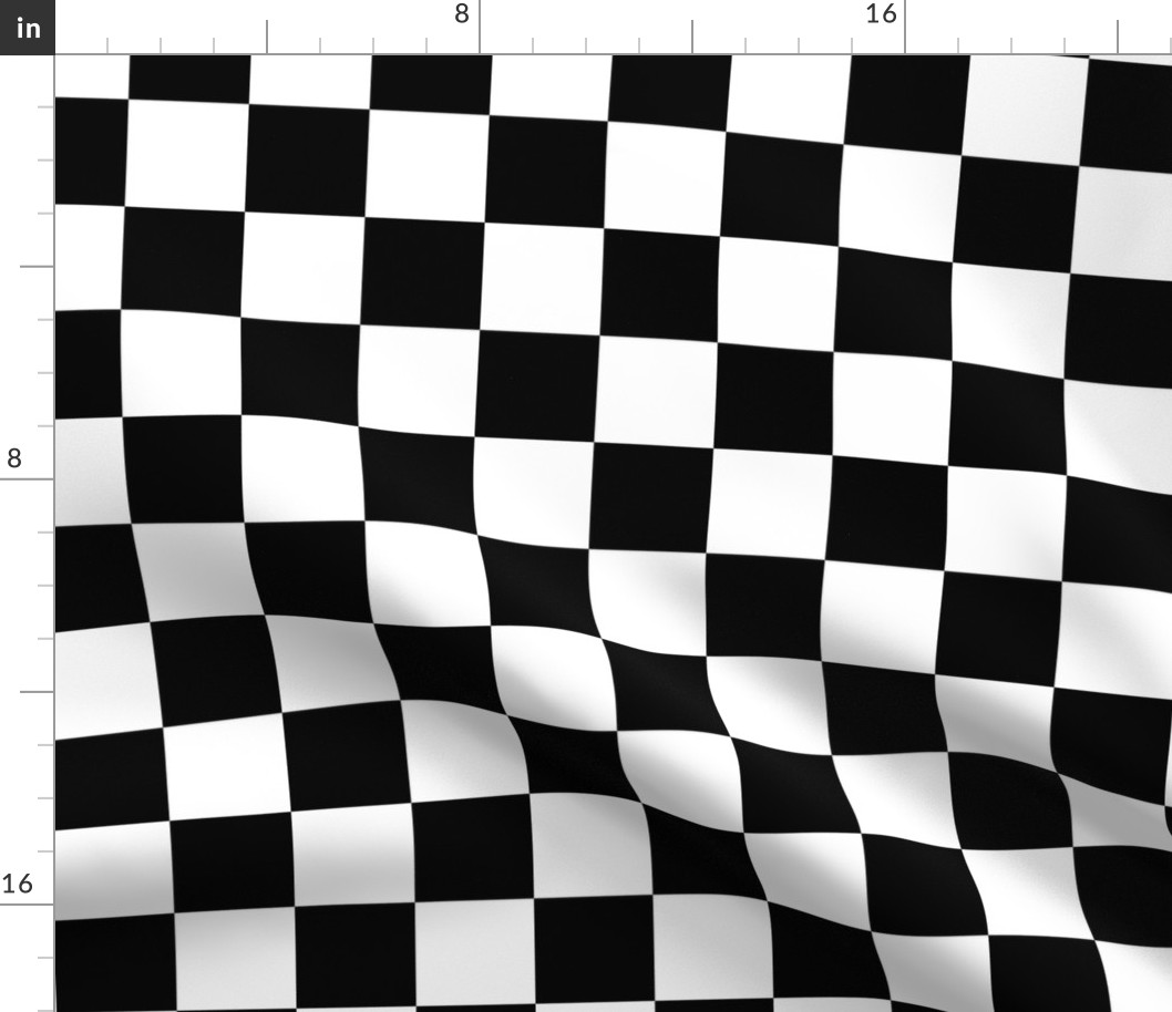 Black and White Checkerboard 2 inch-Check