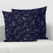 constellations // origami geometric animal astronomy stars night sky navy blue kids nursery baby print