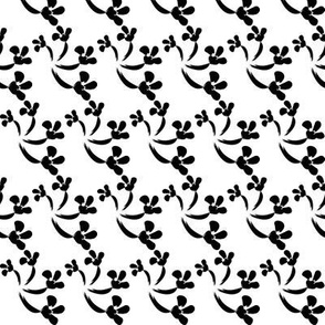 Two Tone Floral Spray - Black & White